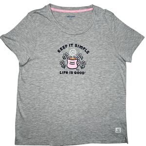Life Is Good Gray Short Sleeve Tee